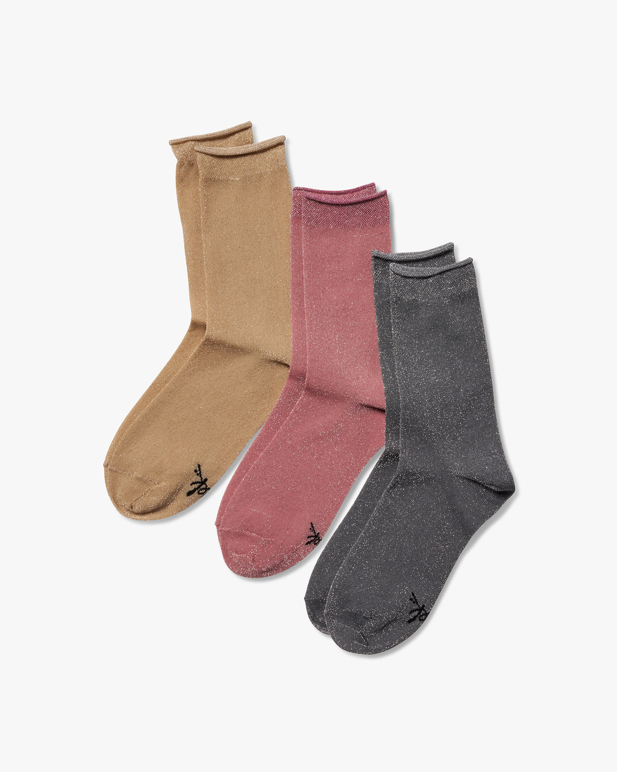 PEACOCK ROLLED SOCK - Gold
