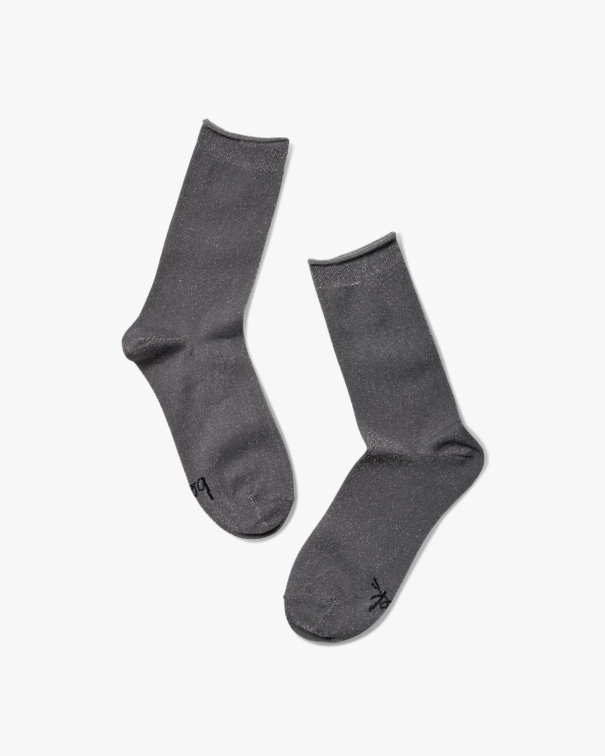 PEACOCK ROLLED SOCK - Pewter