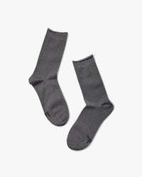 Peacock rolled socks in pewter - product shot