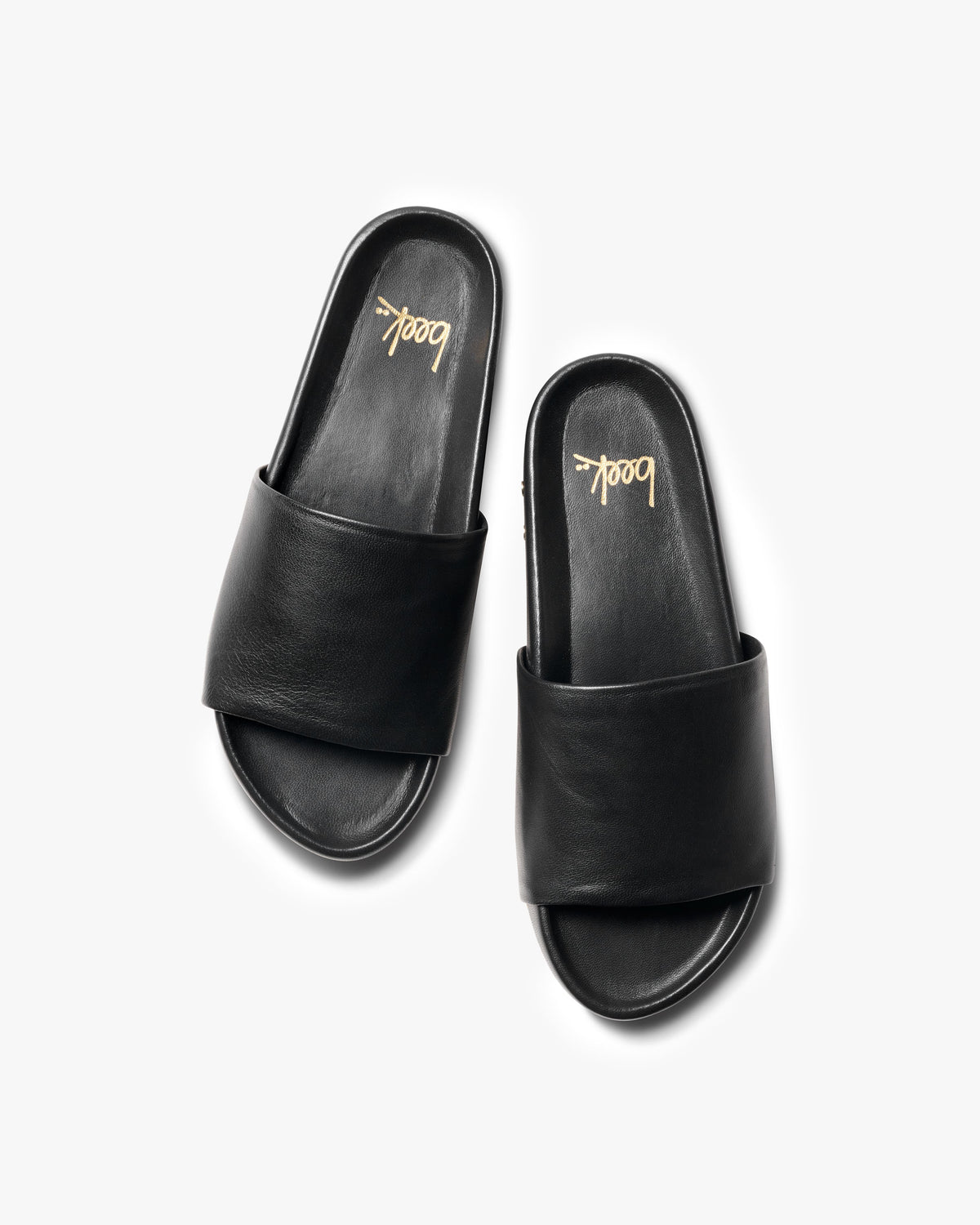 Pelican platform slide sandal - black - top shot