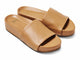 Pelican leather platform sandal in honey - product angle shot