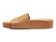 Pelican leather platform sandal in honey - product side shot