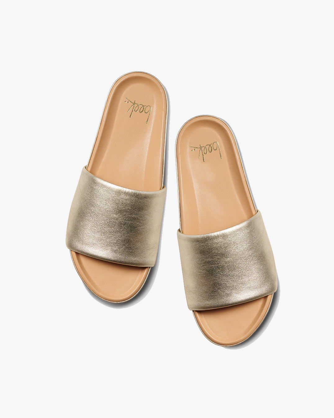 Pelican leather platform sandals in platinum - product top shot