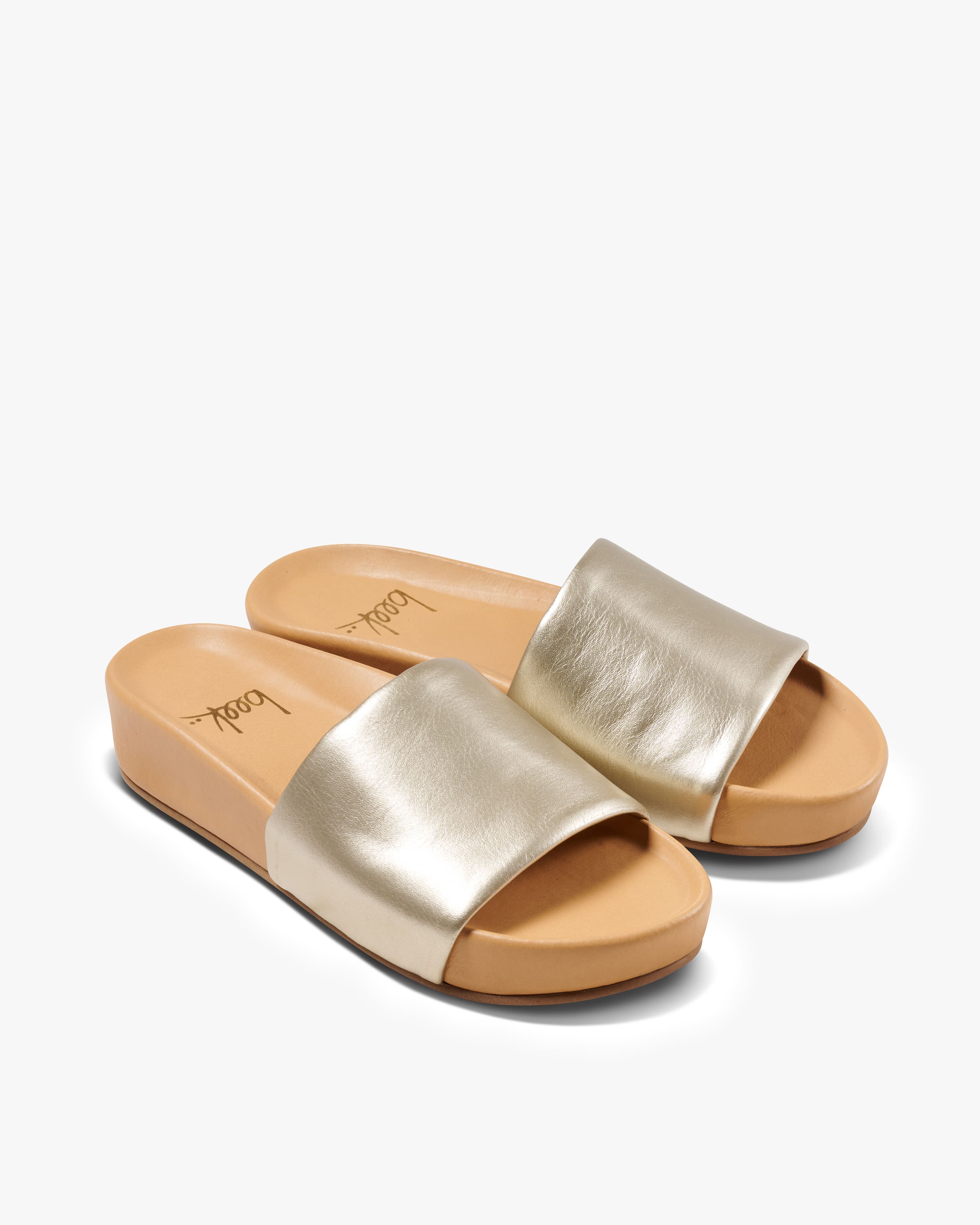 Pelican Leather Platform Sandal - Platinum/Beach | beek