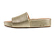 Pelican leather platform sandals in platinum - product side shot