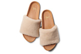 Pelican Shearling platform slide sandal in natural/honey - top shot