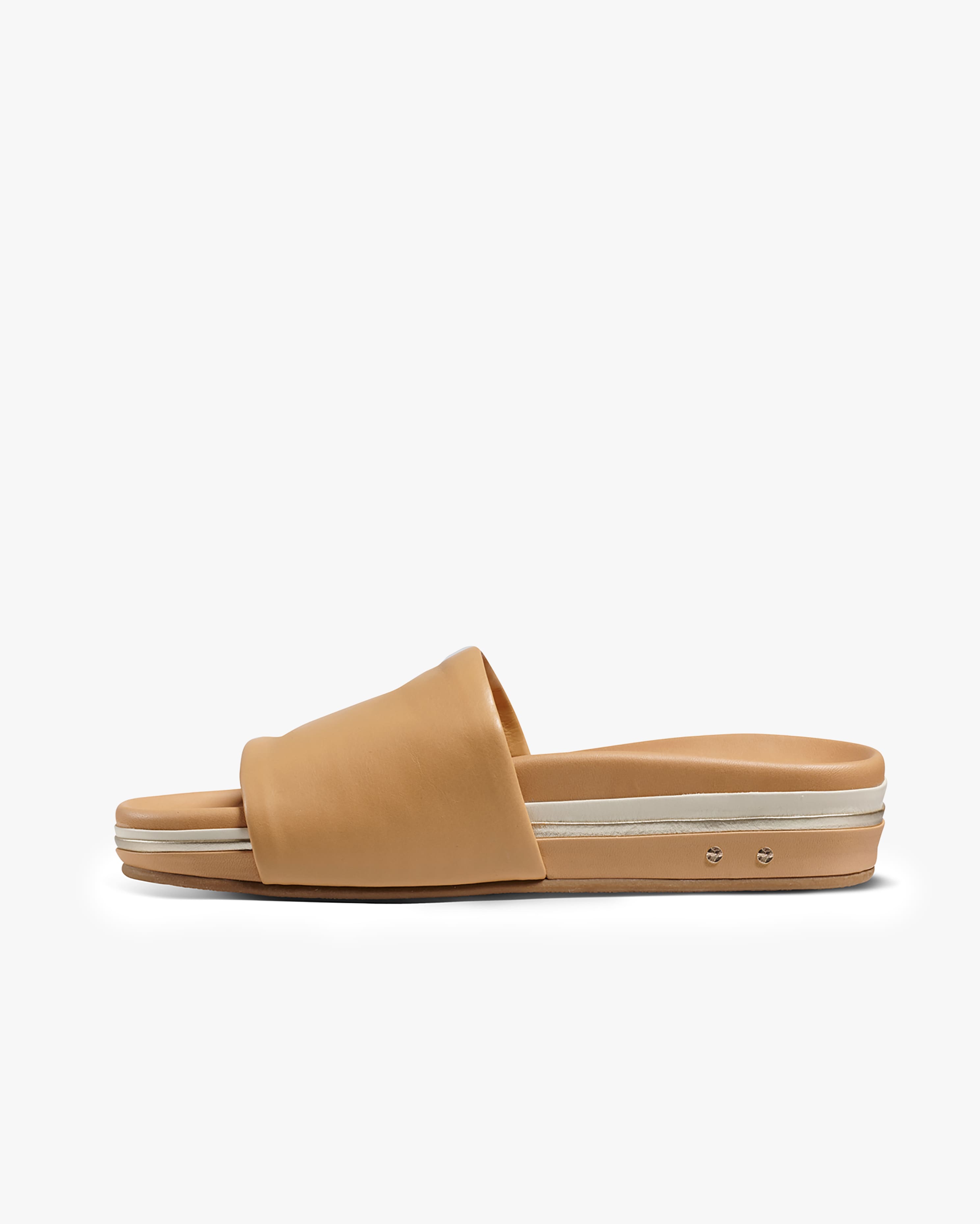 Pelican Stripe Leather Platform Sandal - Beach | beek