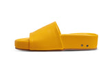 Pelican leather platform sandals in sunflower - side shot