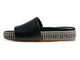 Pelican Textile wrapped leather platform sandal in black - product side shot