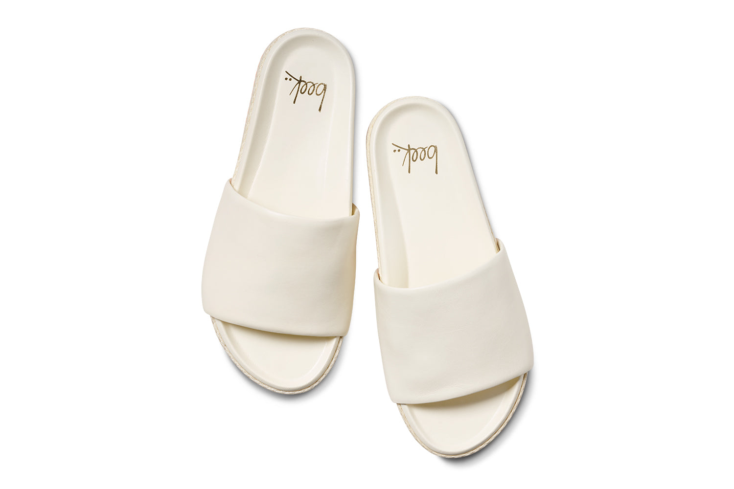 Pelican Textile wrapped leather platform sandal in vanilla - product top shot