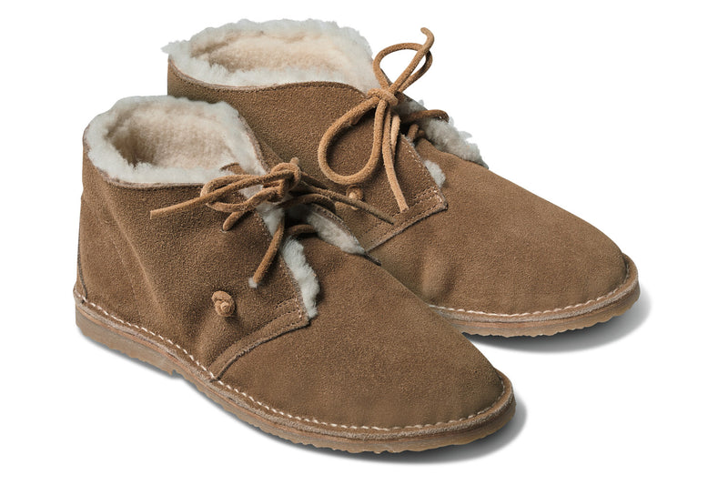 Penguin suede bootie in chestnut - angle shot