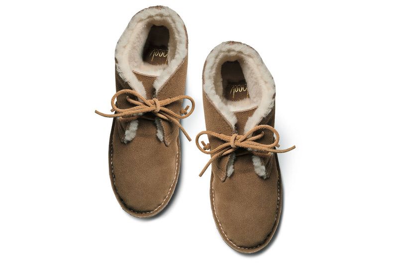 Penguin suede bootie in chestnut - top shot