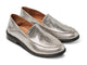 Pepper leather loafer in silver - product angle shot