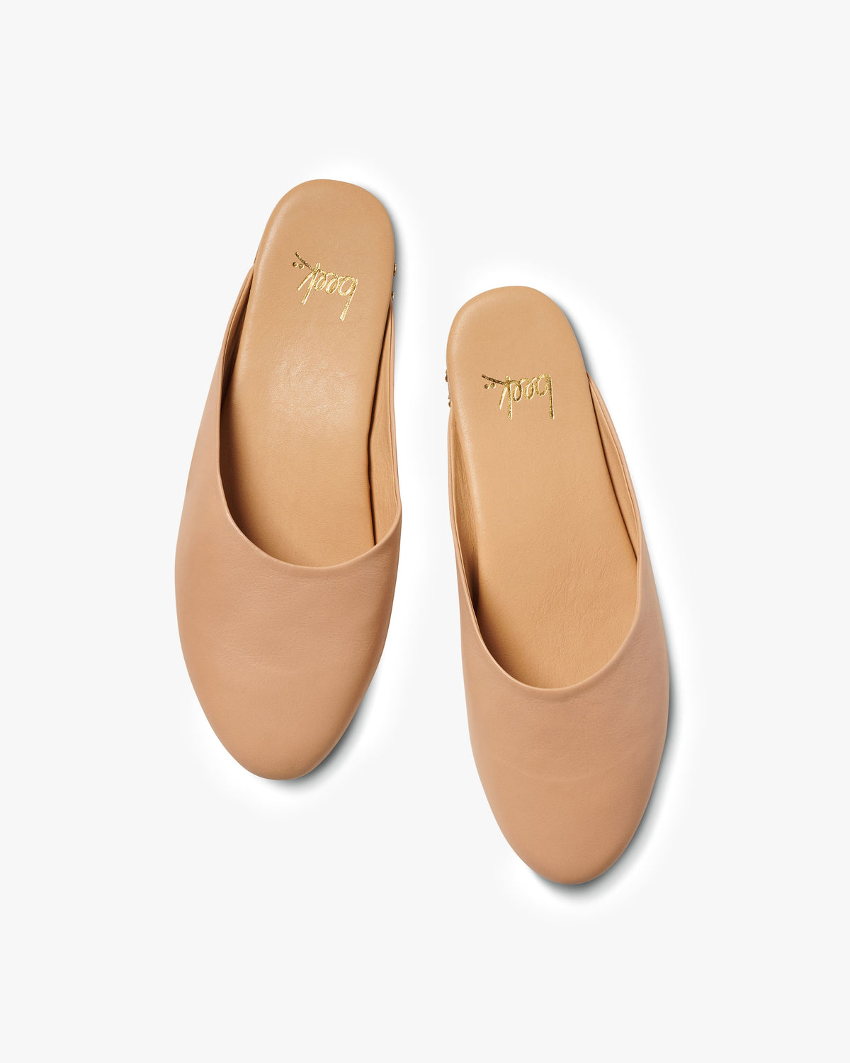 Phoebe leather ballet mule in beach - product top shot