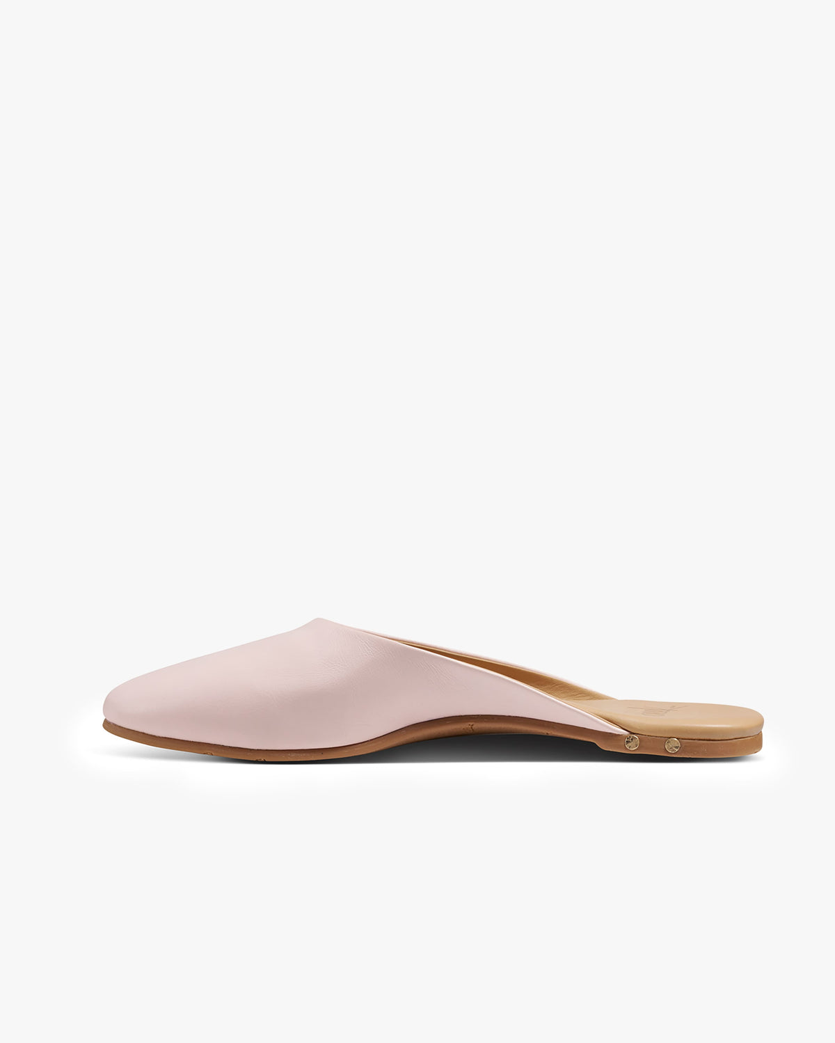 Phoebe leather ballet mules in blossom - product side shot