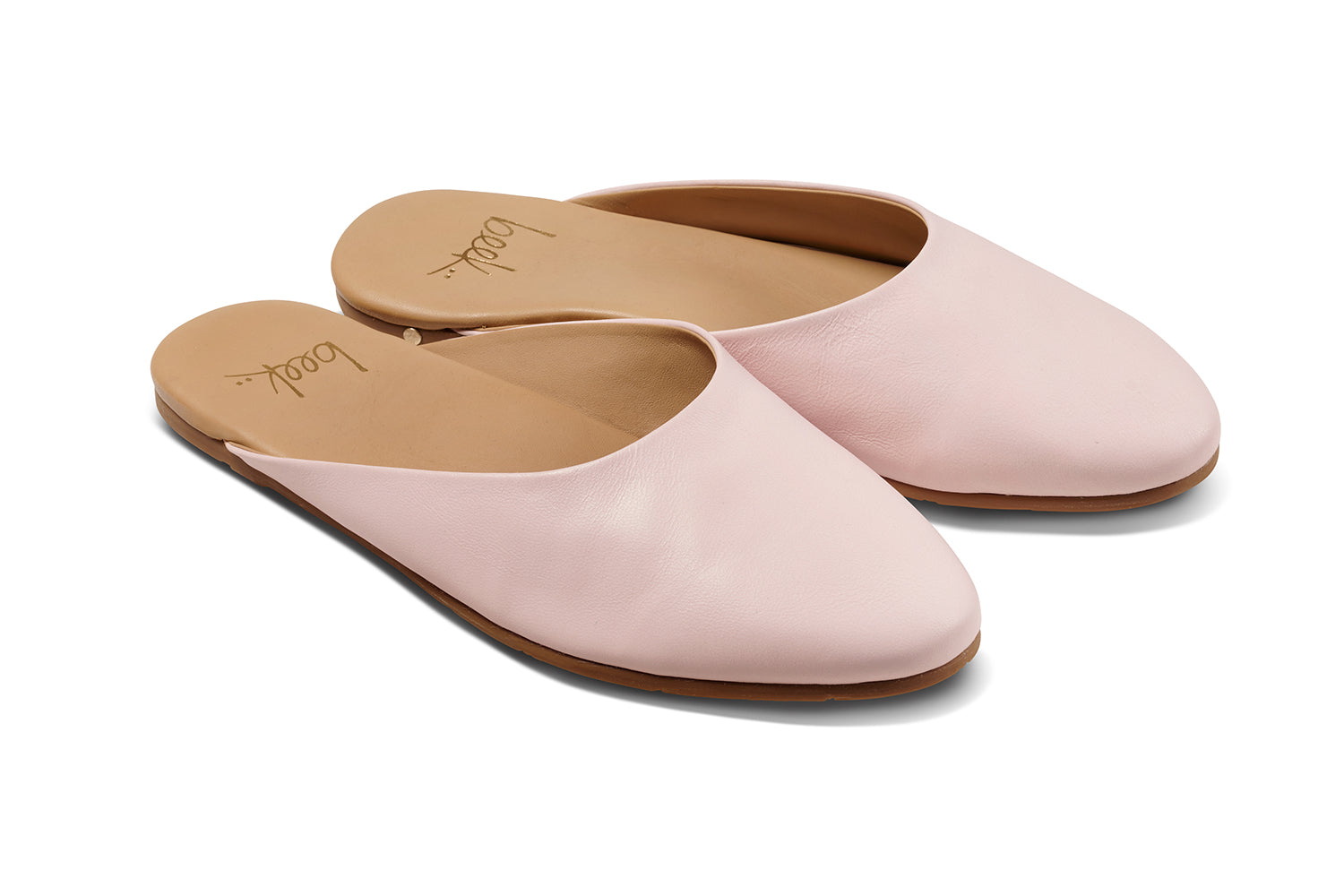 Phoebe leather ballet mules in blossom - product angle shot