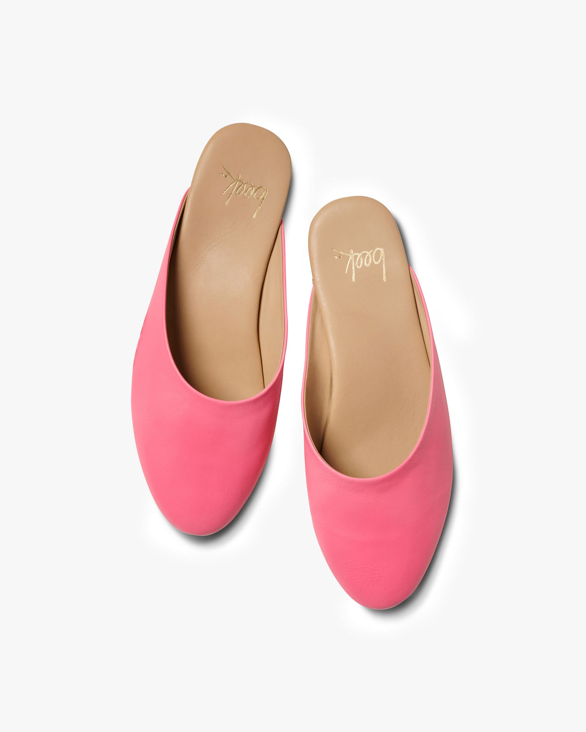 Phoebe leather ballet mules in peony - product top shot
