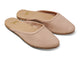 Phoebe Perforated leather ballet mule in blush - product angle shot