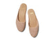 Phoebe Perforated leather ballet mule in blush - product top shot