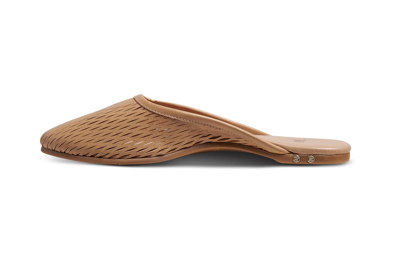 Phoebe Perforated leather ballet mule - product side shot