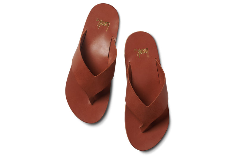 Pip leather flip flop sandal in tan - top shot