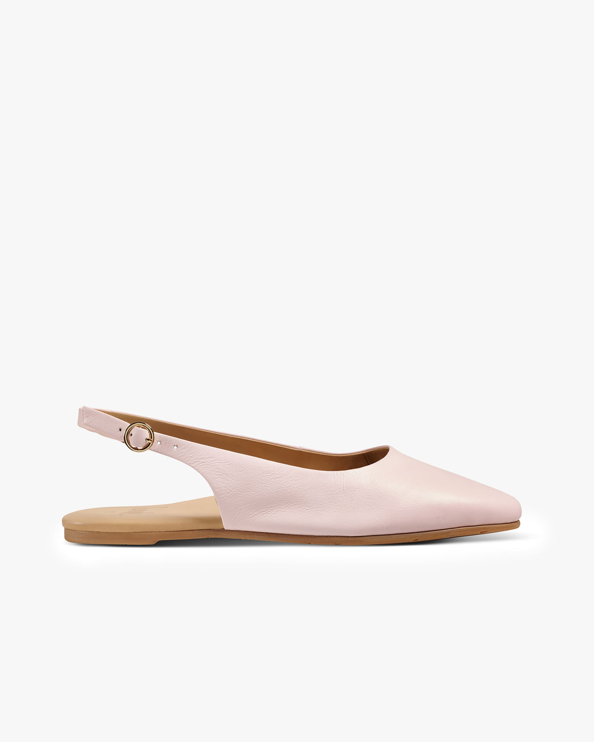 Pipit leather ballet mules in blossom - product side shot