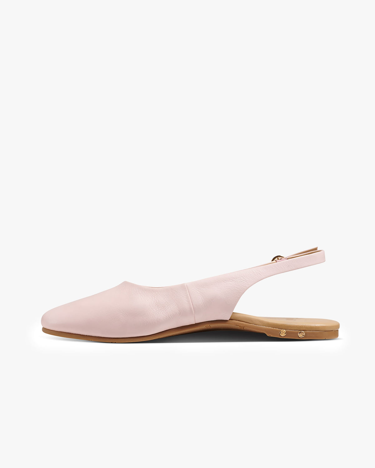 Pipit leather ballet mules in blossom - product side shot