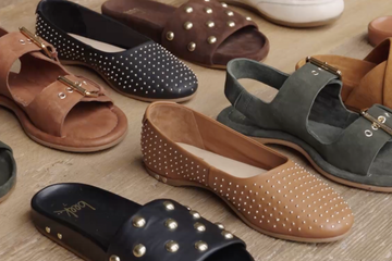 Video showing Early Fall Collection including Kea in ivy, Huet in cognac, Swiftlet Stud in black, Gallito Stud in coffee, Sandpiper in ivy, Gallito Stud in black, Swiftlet Stud in tan, Huet in ivy, Kea in caramel, Gallito Stud in tan.