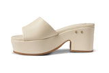 Prinia leather platform heel sandal in eggshell - side shot