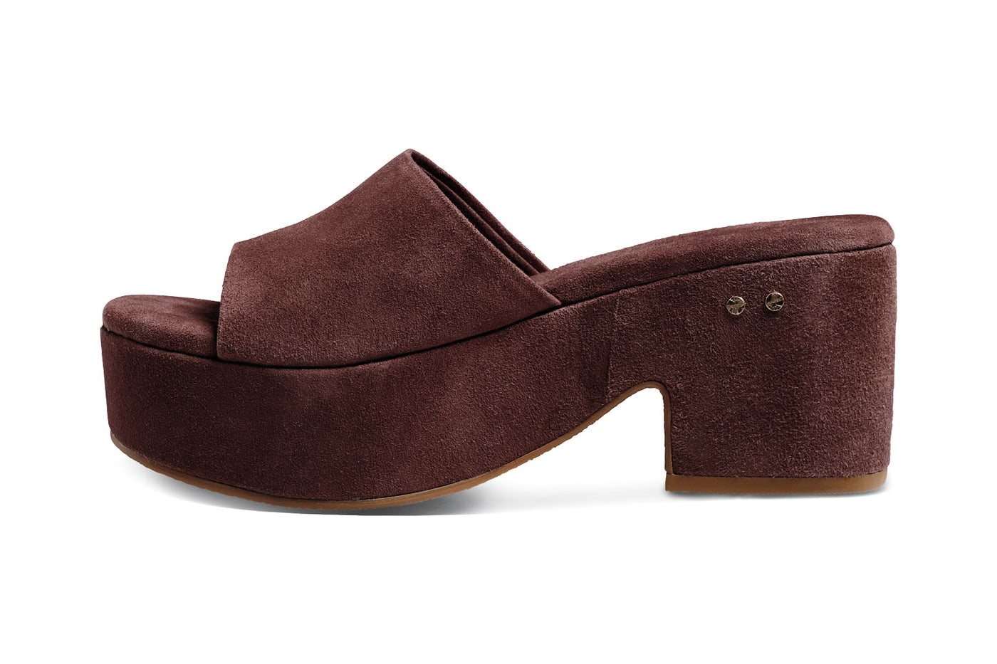 PRINIA Plum Platform Heeled Sandals beek