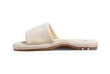 Puffbird Raffia slide sandals in eggshell - side shot