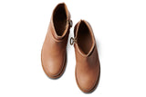 Quail leather boot in saddle - top shot