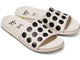 Railibird leather slide sandals in dot - product angle shot