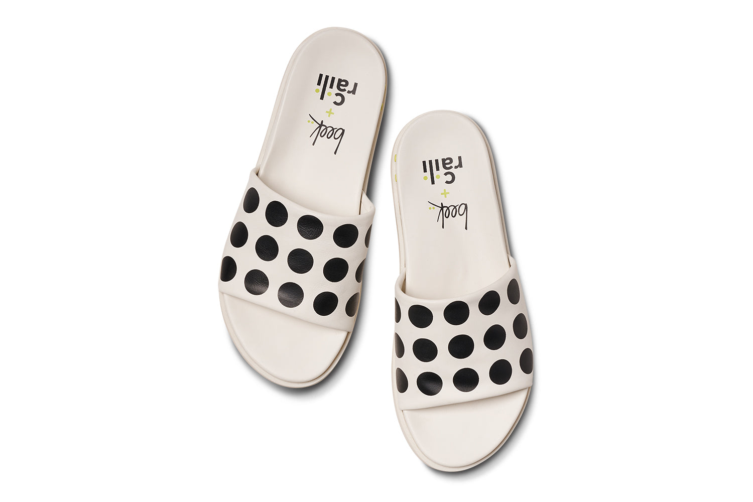 Railibird leather slide sandals in dot - product top shot