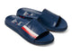 Railibird leather slide sandal in stripe - product angle shot