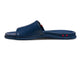 Railibird leather slide sandal in stripe - product side shot
