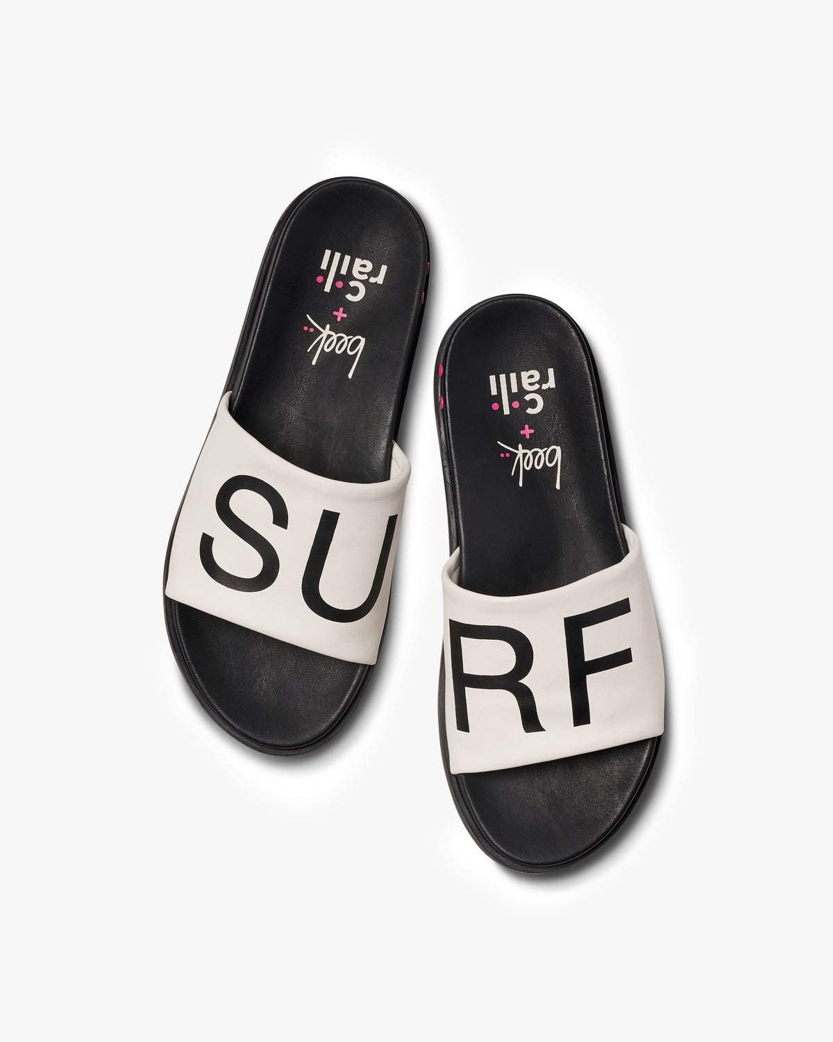Railibird leather slide sandal in surf - product top shot
