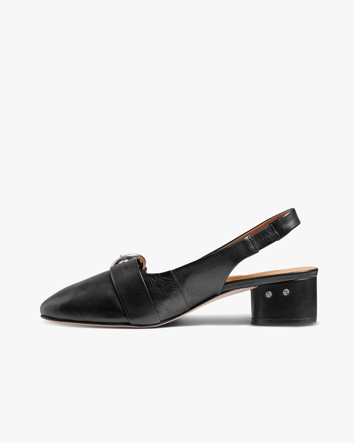 Rhea leather slingback heels in black  product side shot
