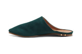 Sanderling suede mule in forest - side shot