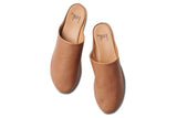 Sanderling leather mules in saddle - top shot