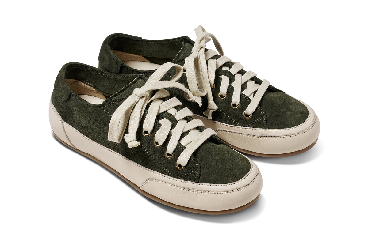Sandpiper suede sneaker shoes in ivy - product angle shot
