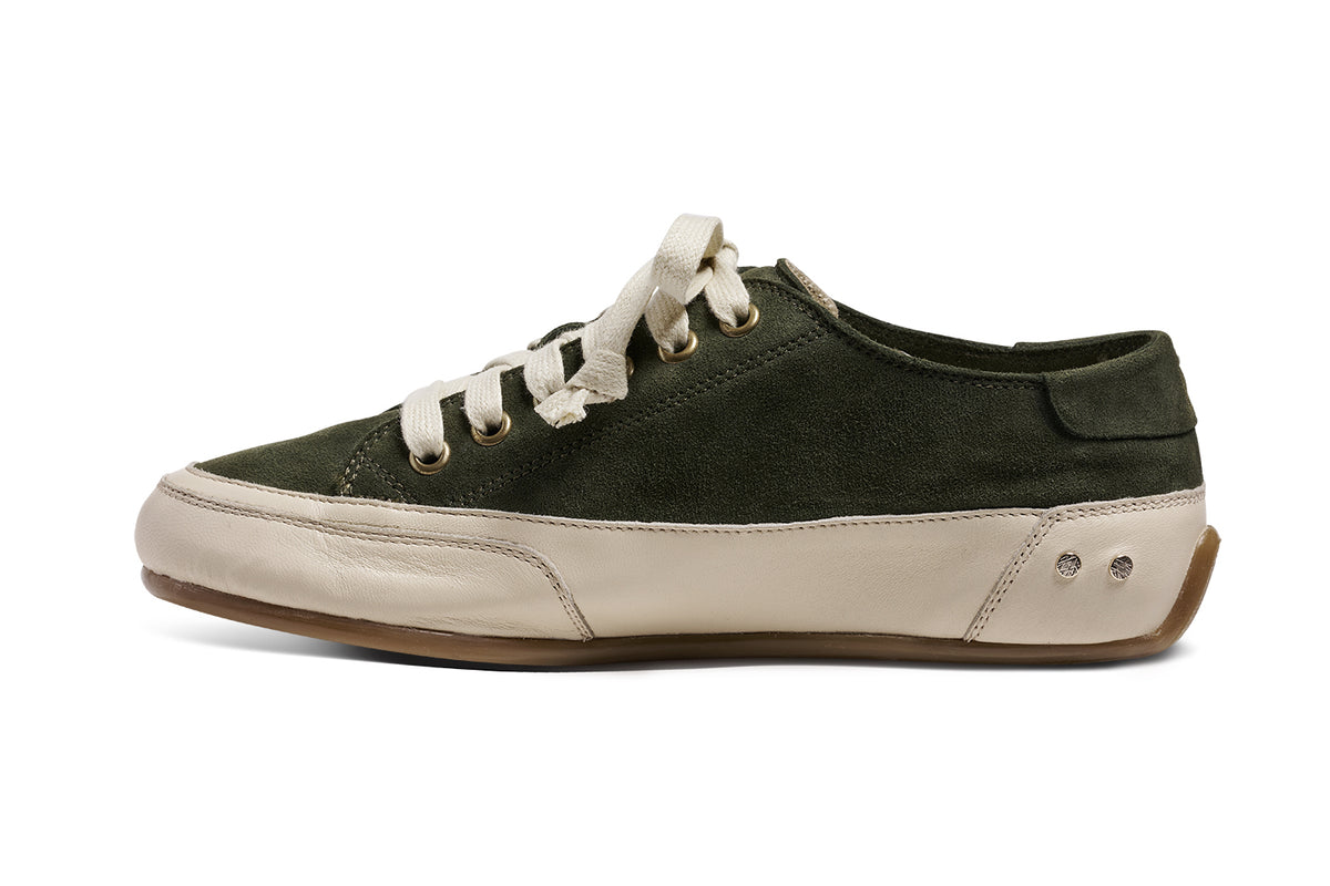 Sandpiper suede sneaker shoes in ivy - product side shot