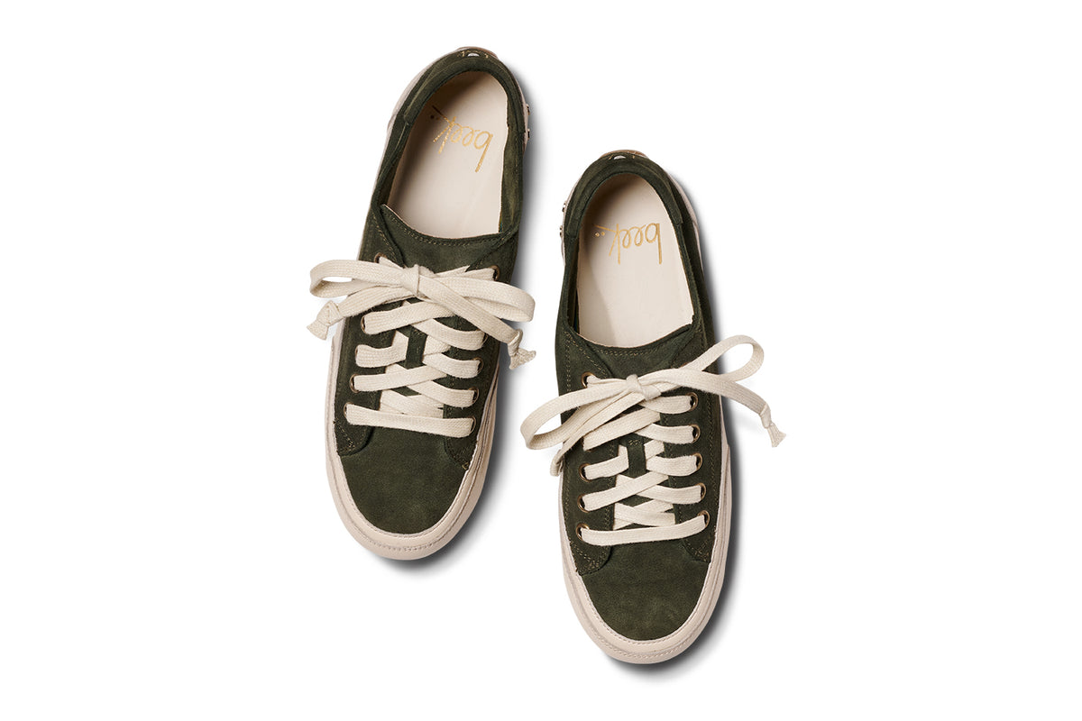 Sandpiper suede sneaker shoes in ivy - product top shot