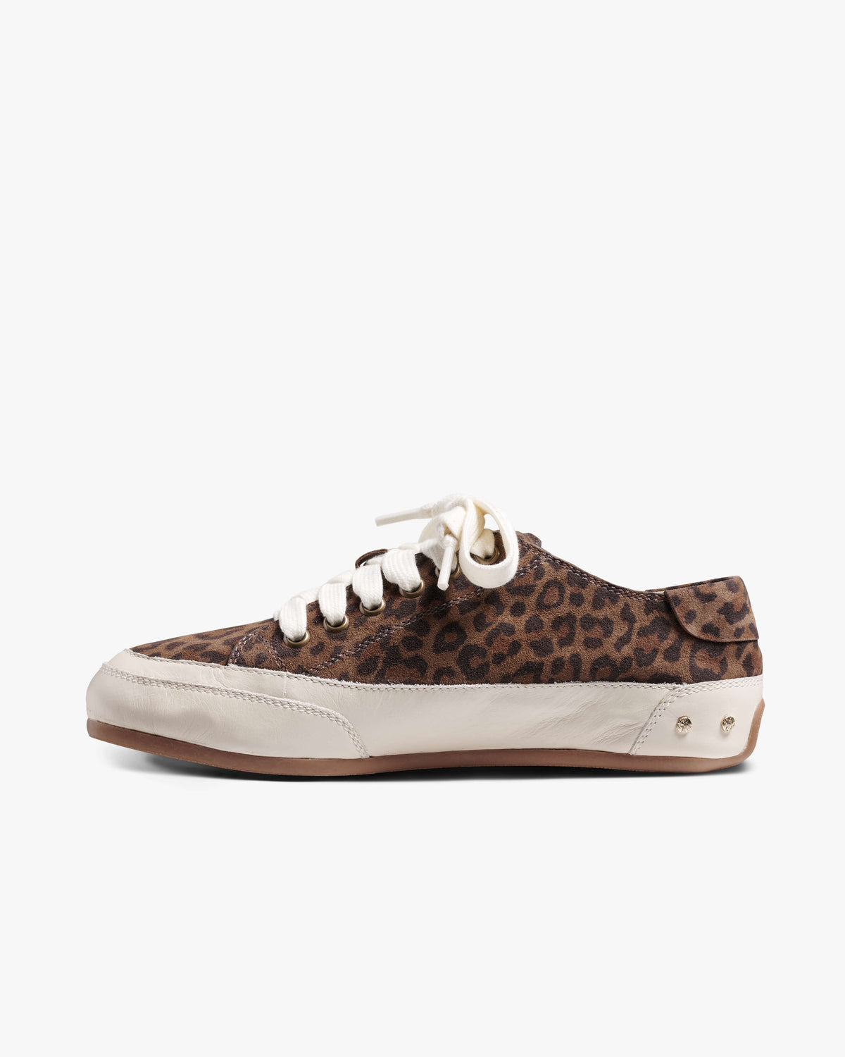 Sandpiper suede sneakers in leopard - product side shot