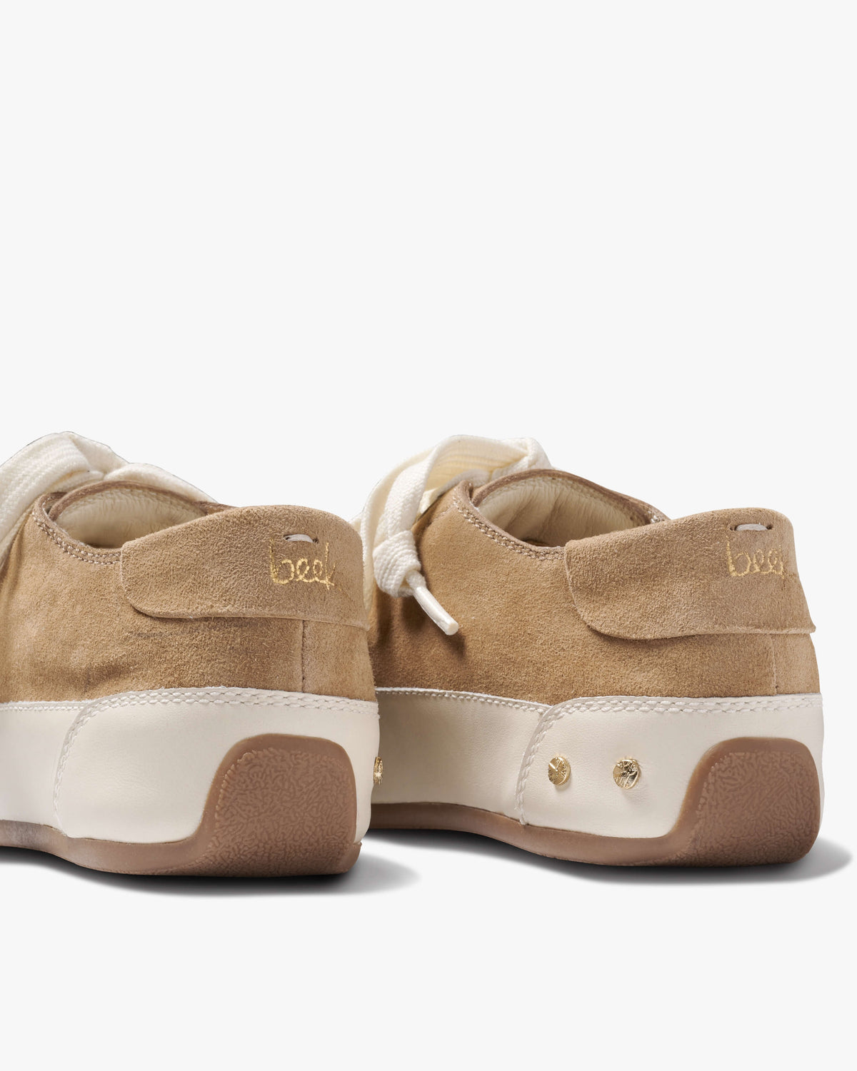 Sandpiper suede sneakers in oat - product back detail shot