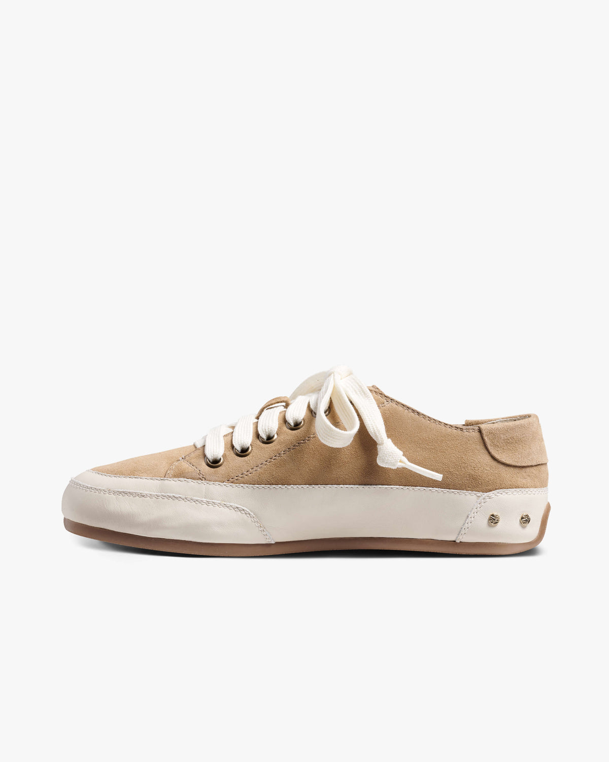 Sandpiper suede sneakers in oat - product side shot