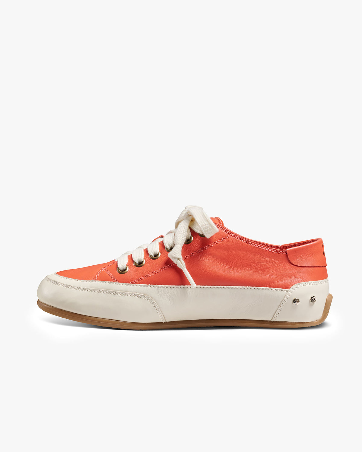 Sandpiper leather sneakers in tomato - product angle shot