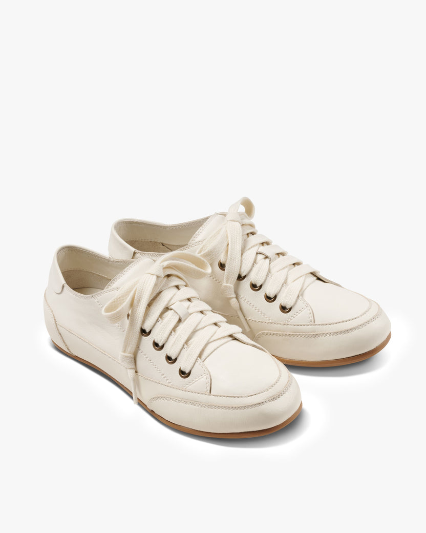Sandpiper leather sneakers in white - product angle shot