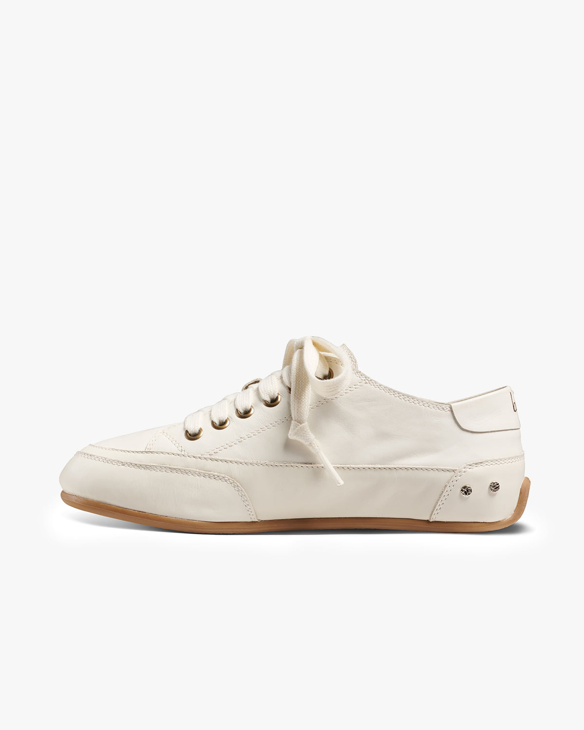 Sandpiper leather sneakers in white - product side shot