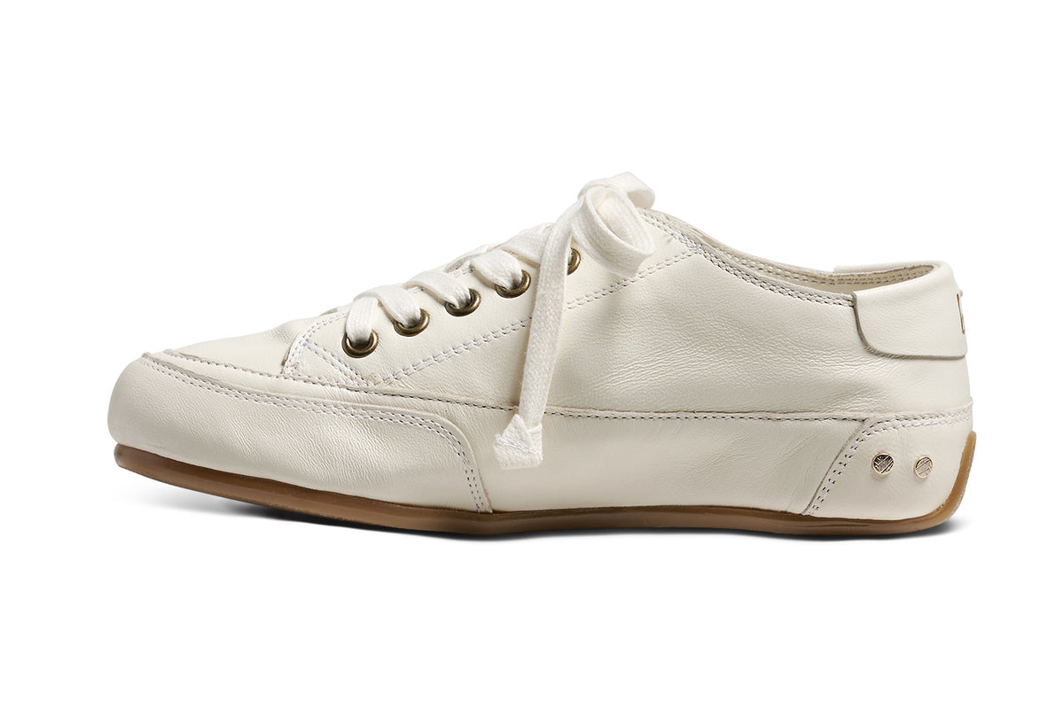 Sandpiper leather sneakers in white - product side shot